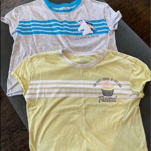 (2) Justice cropped shirts